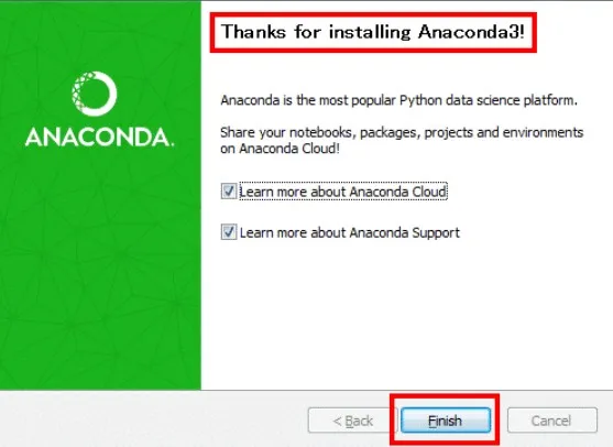 Anacondaのインストール画面です。