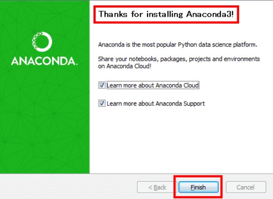 Anacondaのインストール画面です。