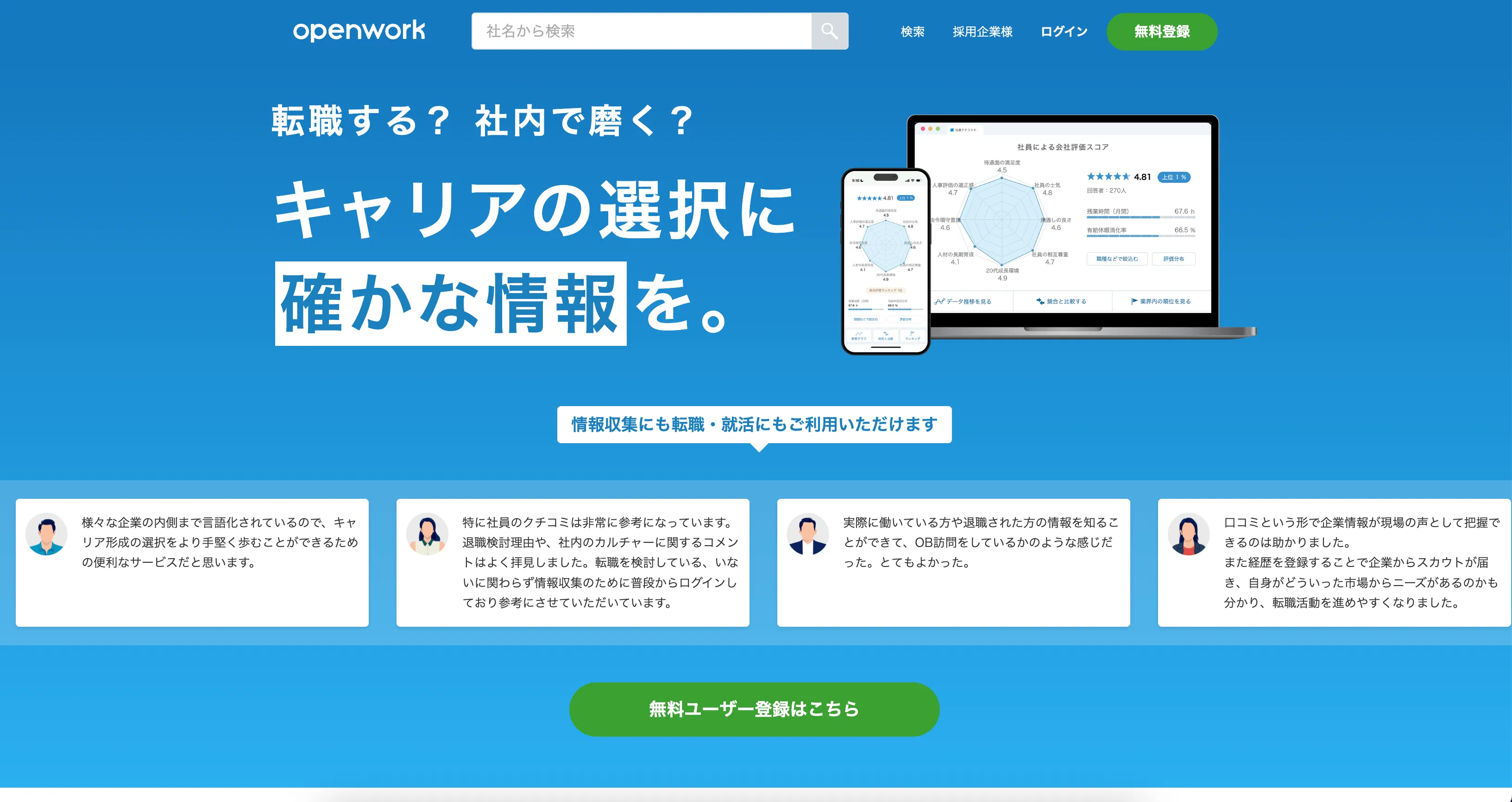 OpenWorkのホームページ画像