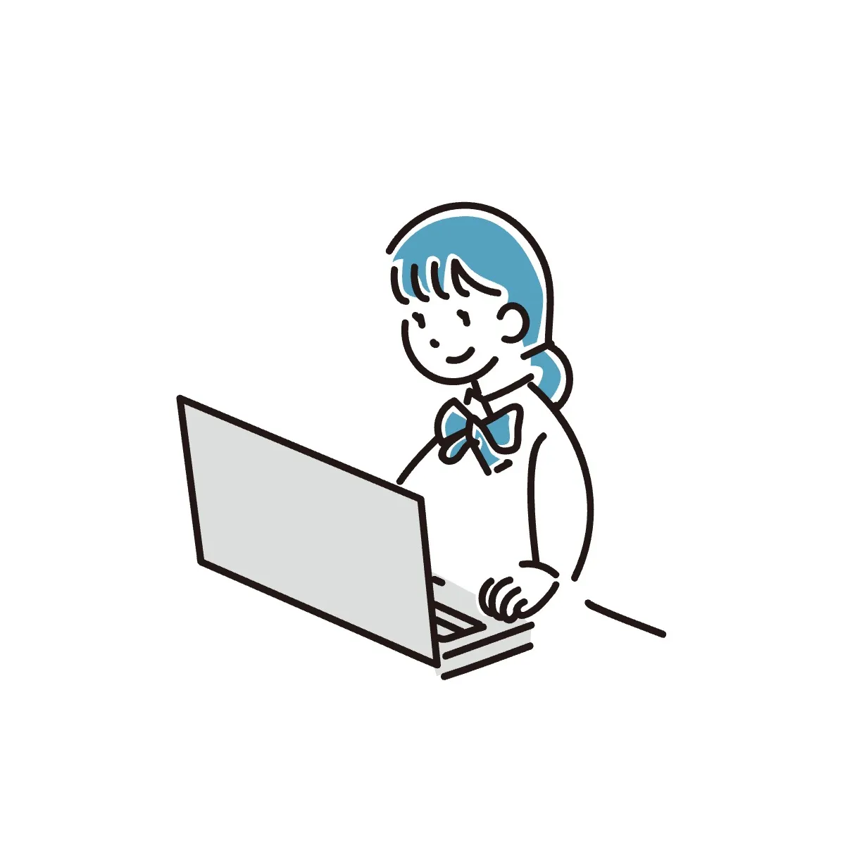 パソコンを触っている女子学生