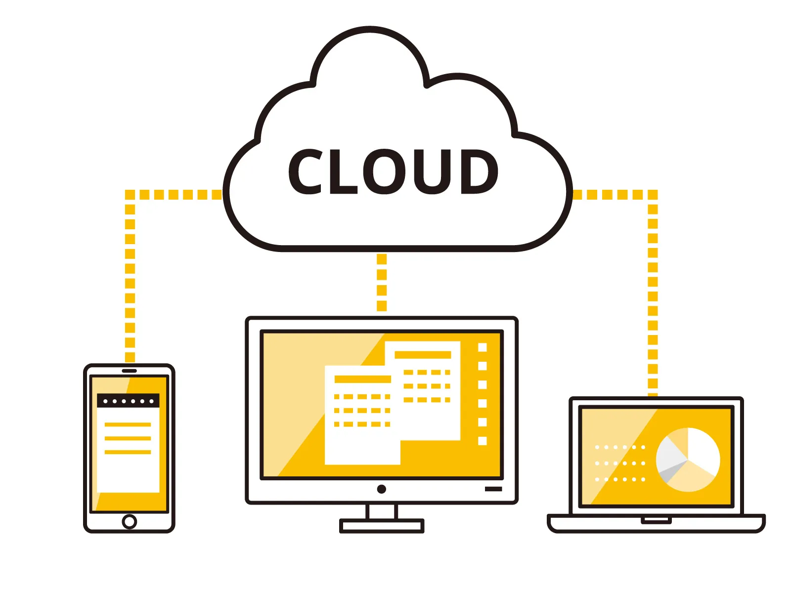 クラウドを説明したイラスト画像