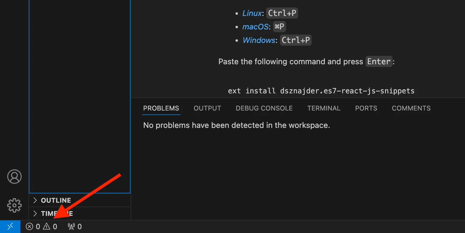 VSCodeのターミナルを設定する画像