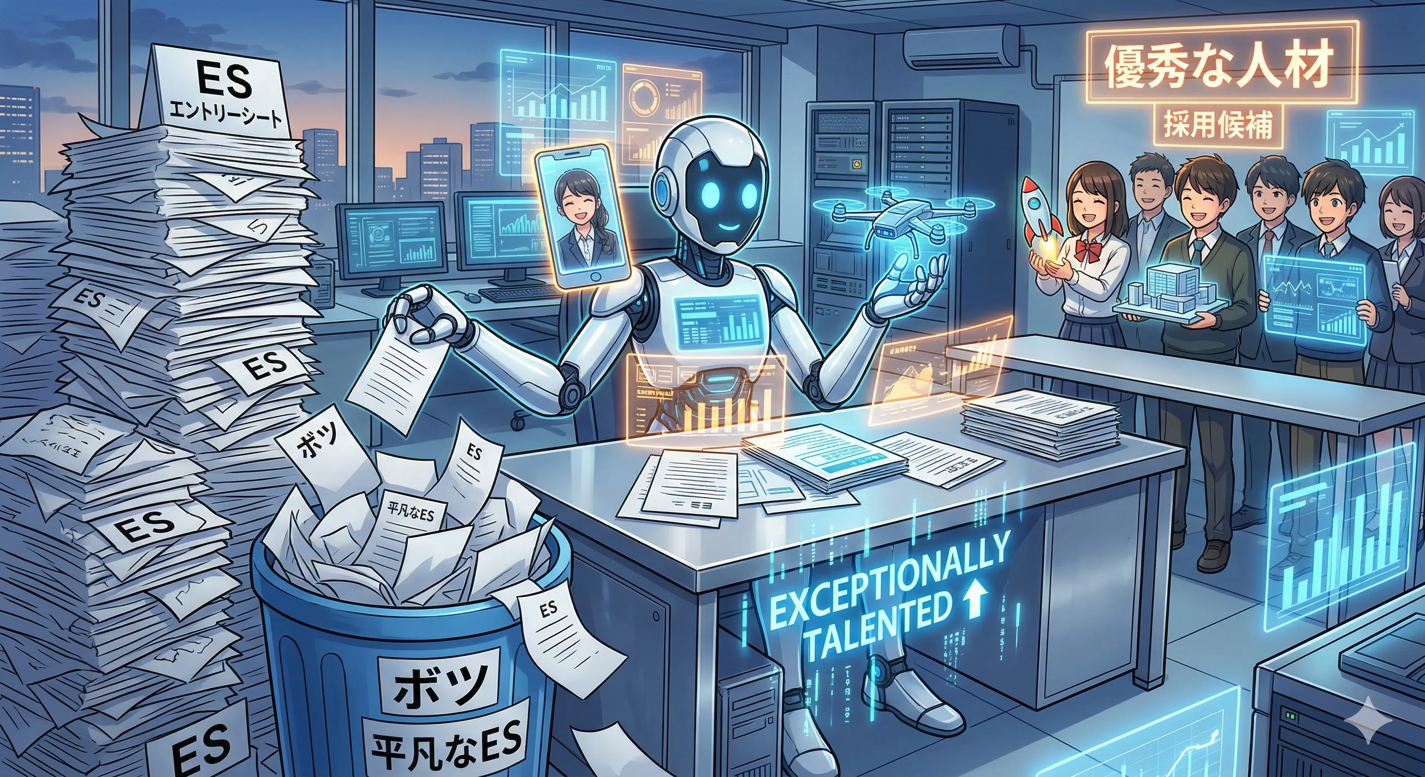 ESで落ちた場合のイラスト